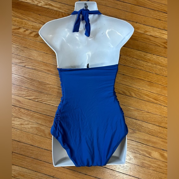 J Crew Blue Ruched One Piece, size 8 - Picture 9 of 11